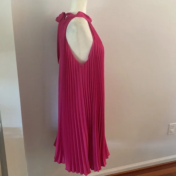 Banana Republic NWT raspberry pleated dress - Picture 5 of 11